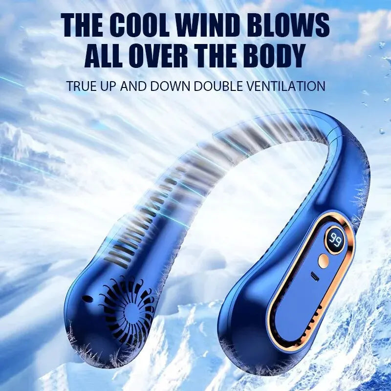 Digital Display Bladeless Neckband Fan