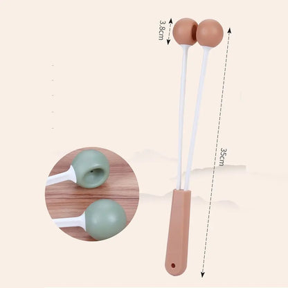 Portable Massage Double Ball Hammer Knock Back Neck Relaxation Muscle Hand-held Massage Stick Relief Stress Waist Legs