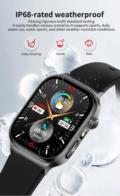 2026 New Accurate Measurement Uric Acid Blood Lipids Smartwatches Body Fat Measure Call Sports Health Smart Watch For Men Women