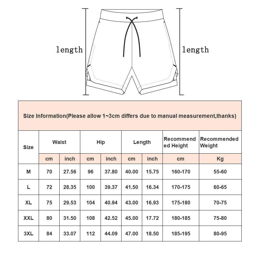 2 In 1 Quick Dry Workout Jogging Short Pant