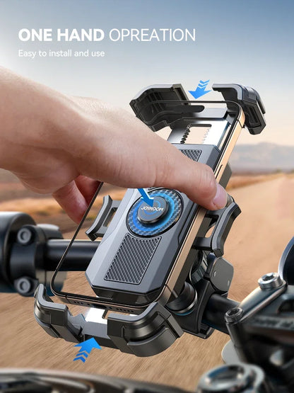 Joyroom Motorcycle Phone Holder Anti Vibration Phone Mount for Motorcycle Handlebar Bike Phone Mount for iPhone for 4.7-7” Phone