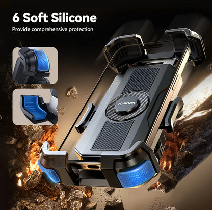 Joyroom Motorcycle Phone Holder Anti Vibration Phone Mount for Motorcycle Handlebar Bike Phone Mount for iPhone for 4.7-7” Phone