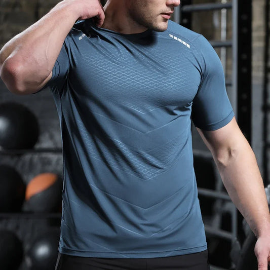 Men Thin Ice Silk Short-Sleeved Sports T-shirt