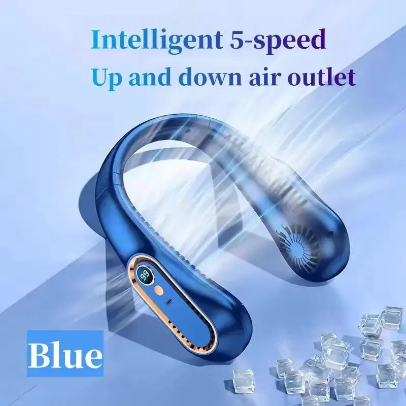 Digital Display Bladeless Neckband Fan