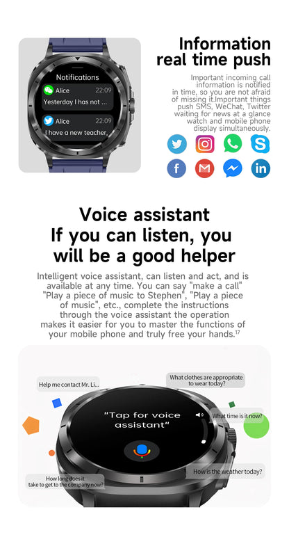 2025 New For XIAOMI Health Watch Uric Acid Blood Pressure Blood oxygen Body Analysis Body Fat SmartWatch ECG+PPG Clock Women Men