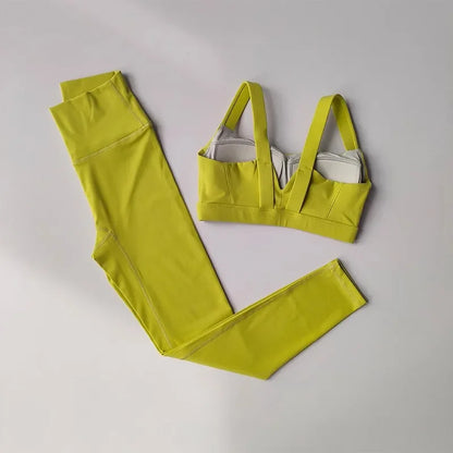 Women's Sports Bra High Waist Leggings Set