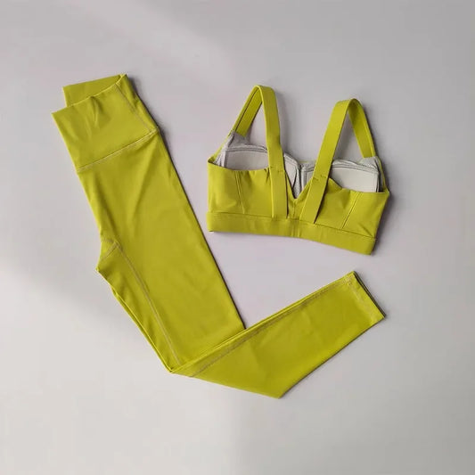 Women's Sports Bra High Waist Leggings Set