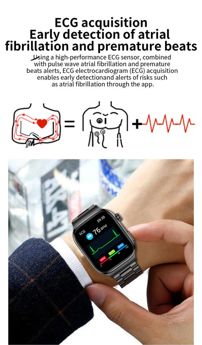 2026 New Accurate Measurement Uric Acid Blood Lipids Smartwatches Body Fat Measure Call Sports Health Smart Watch For Men Women