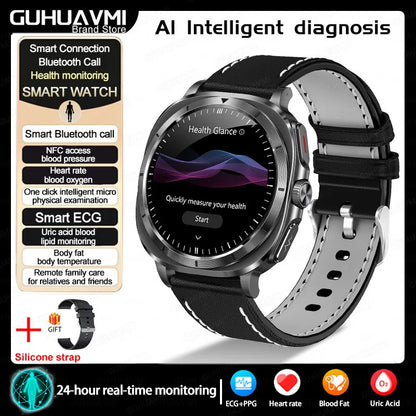 2025 New For XIAOMI Health Watch Uric Acid Blood Pressure Blood oxygen Body Analysis Body Fat SmartWatch ECG+PPG Clock Women Men