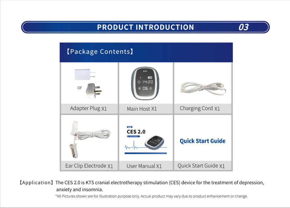 KTS Sleep Aid Device CES Stimulation Therapy 600mAh Hand-held Anxiety Depression Fast Sleep Instrument Sleeper Therapy Insomnia