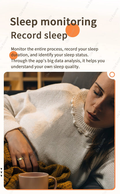 Smart Ring Blood Pressure Sleep Health Monitoring Multi-sport Mode smartring IP68 Waterproof Remote Care Men Women