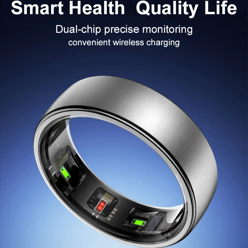 Smart Ring with Gesture Control R10 Womens Men Electronic Smartring Blood Oxygen Health Monitor Sleep Monitor 5ATM Waterproof