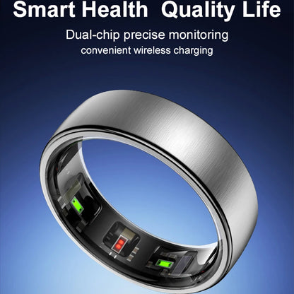 Smart Ring with Gesture Control R10 Womens Men Electronic Smartring Blood Oxygen Health Monitor Sleep Monitor 5ATM Waterproof